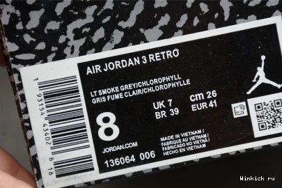 AIR - RETRO JORDAN 3 CHLOROPHYLL 1119